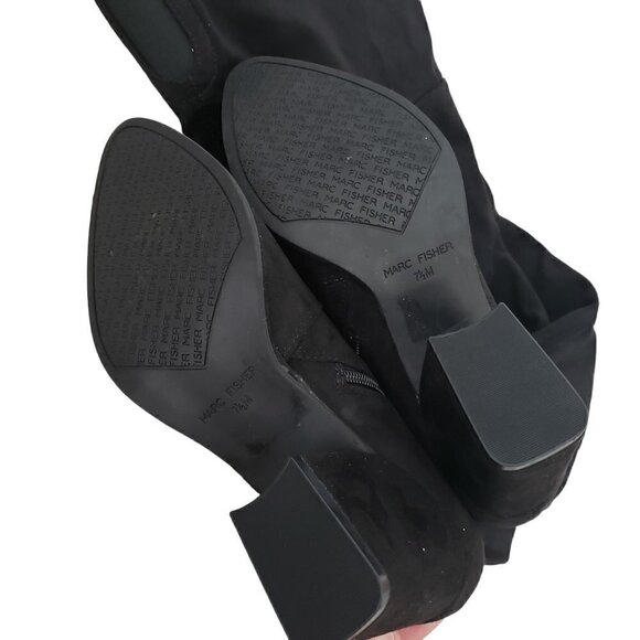 NEW Marc Fisher Black Faux Suede Over-The-Knee Boots Narrow Calf - Picture 10 of 15